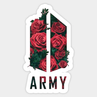 BTS Army logo (rose texture flowers) | Kpop Army Sticker